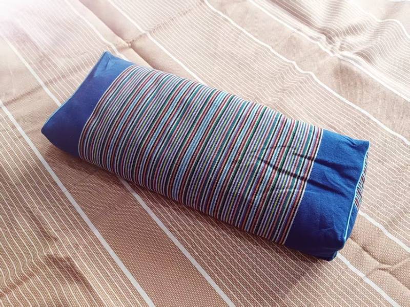 深兰色纯棉老粗布方枕